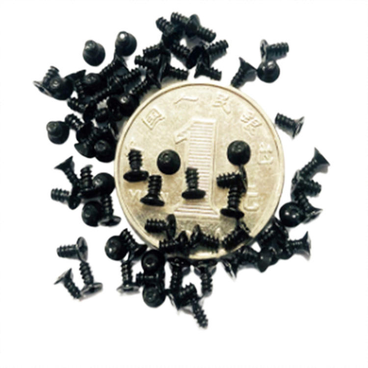 Micro tornillo plateado precisión M1.6 de zinc negro de 2 mm para teléfono de reloj