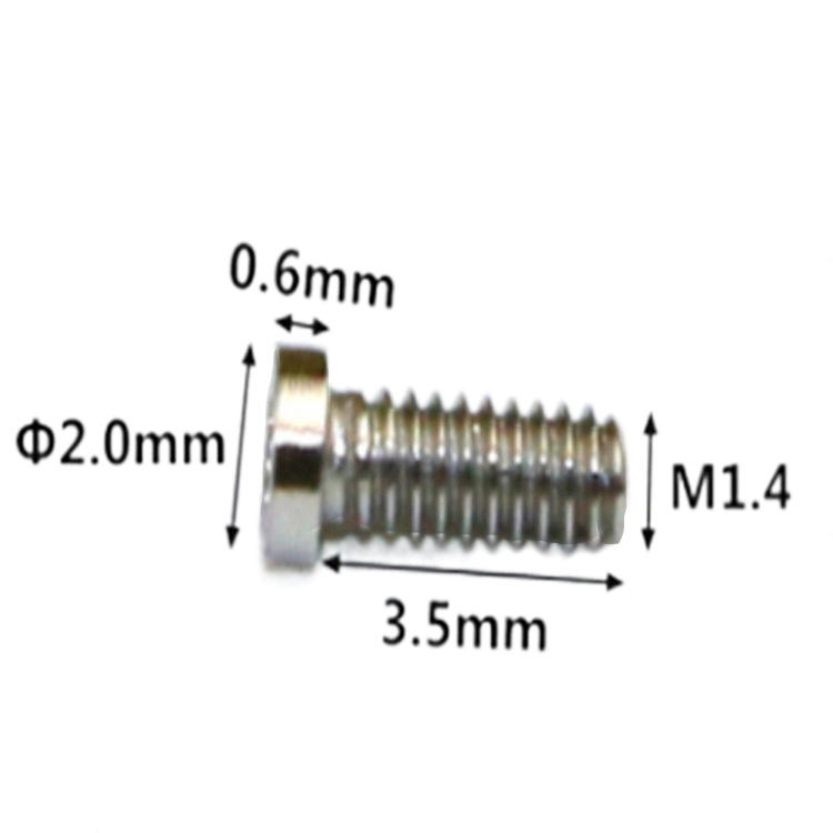 Micro tornillo de alta precisión M1.4 de 6 lóbulos en miniatura para relojes