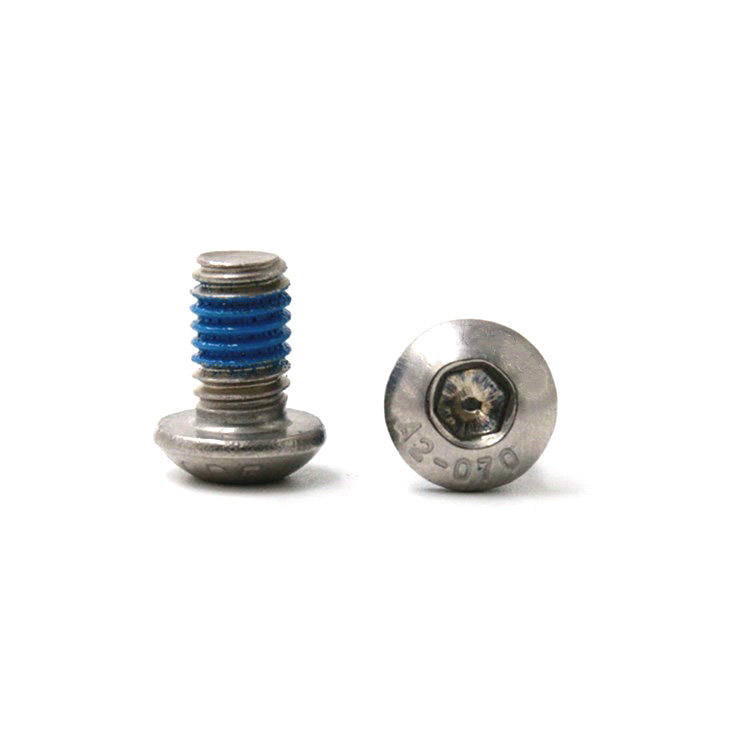 Micro tornillo pequeño M2 con cabeza de botón y parche de nailon