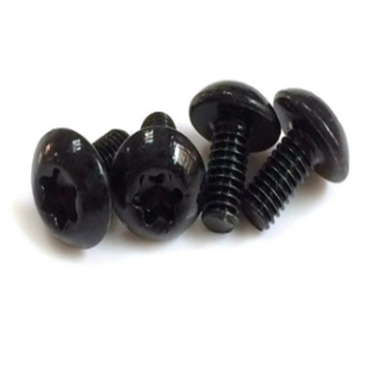 M4 Zinc Torx negro 6 lóbulos Tornillo de cabeza de botón de casquillo hexalobular