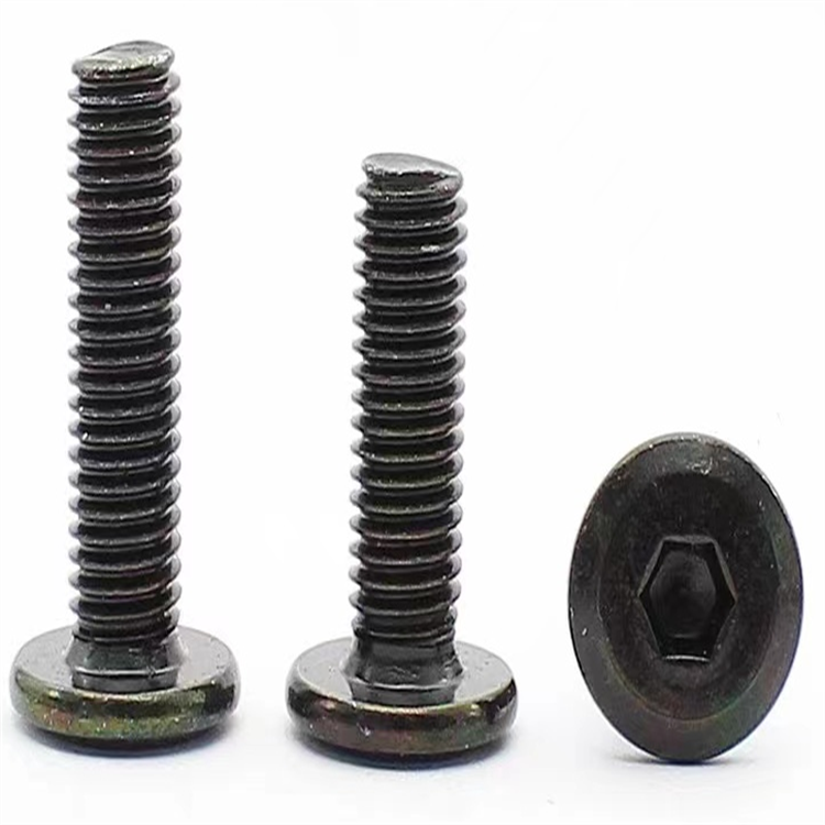Tornillo de acero al carbono con accionamiento por casquillo hexagonal de cabeza de perfil bajo M6