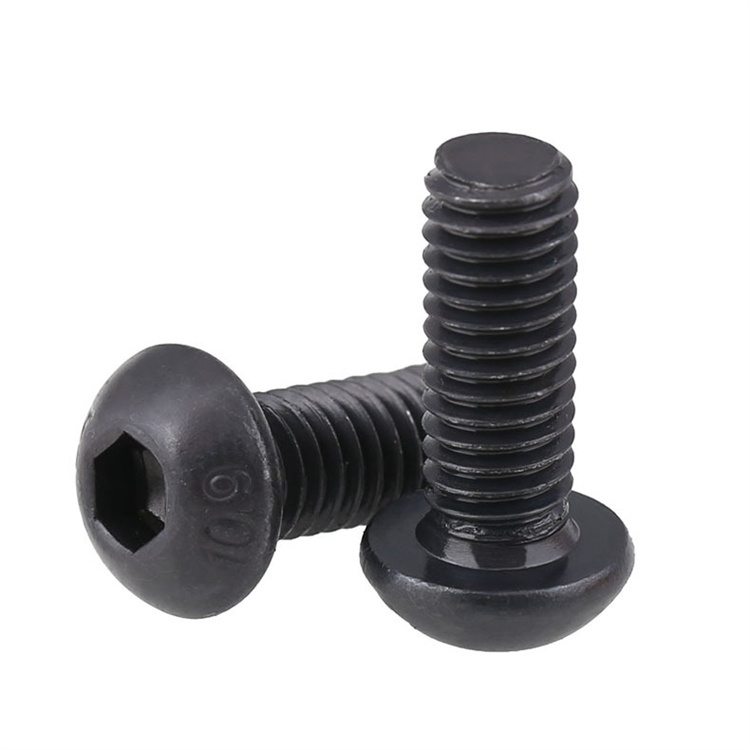 Tornillos de cabeza de botón m2 de acero al carbono negro Grade10.9