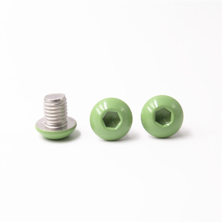 Nuevo diseño 10-24 tornillo de rosca gruesa con cabeza de botón verde