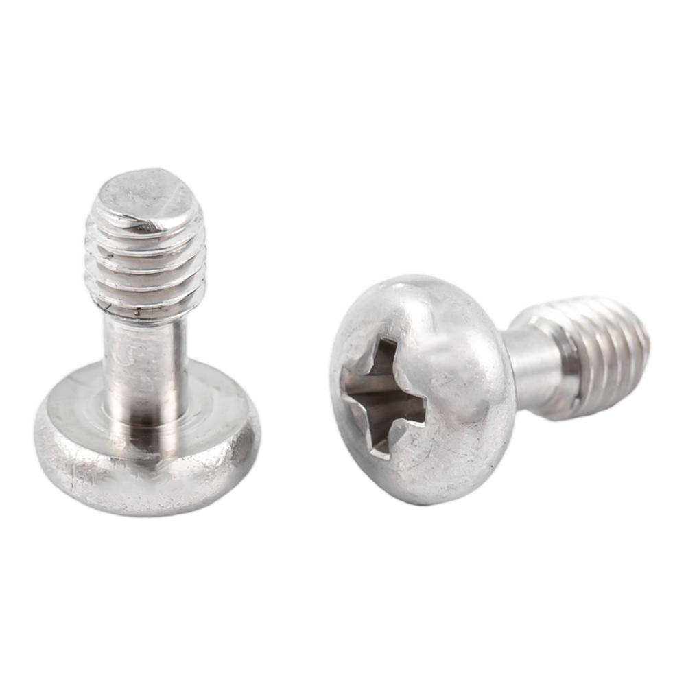 Tornillos roscados de la parte transversal de la cabeza de la sartén de acero inoxidable