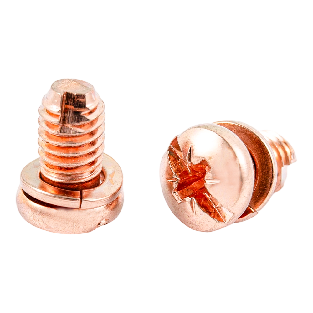 Tornillos de cabeza plana de colores personalizados con resorte y arandela plana