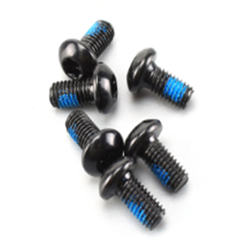 Microtornillo cruzado de cabeza redonda de acero al carbono negro con parche de nailon