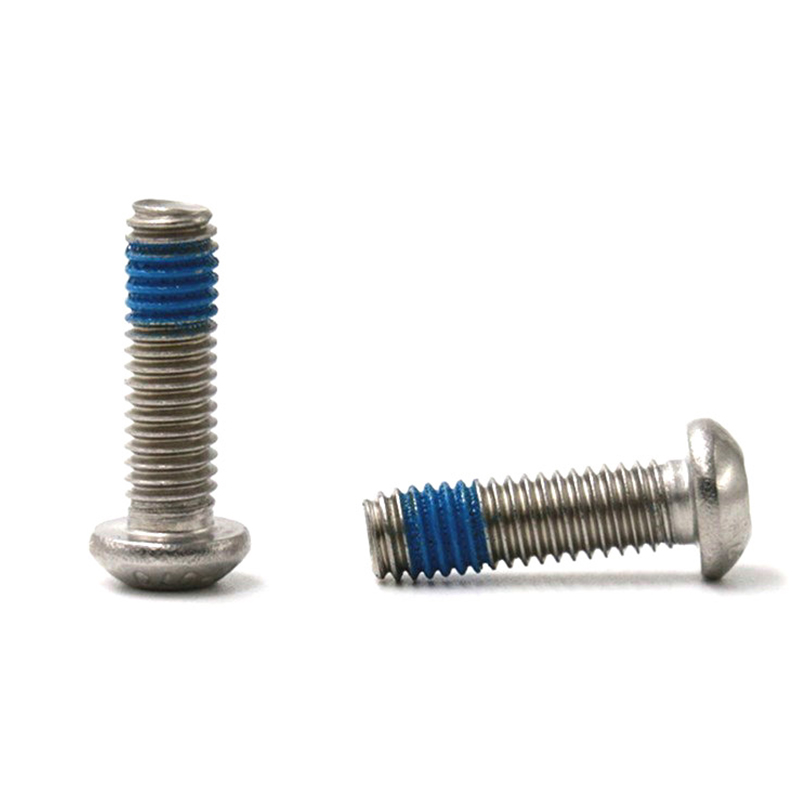 Nuevos artículos, cabeza de botón, mini microtornillo hexagonal con parche de nailon