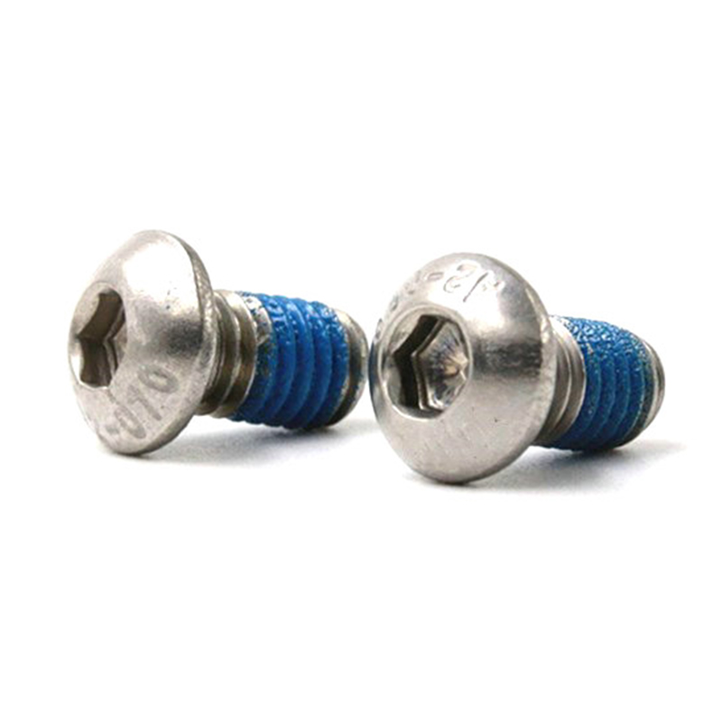 Zócalo de cabeza de botón M2, microtornillo pequeño con parche de nailon Zócalo de cabeza de botón M2, microtornillo pequeño con parche de nailon