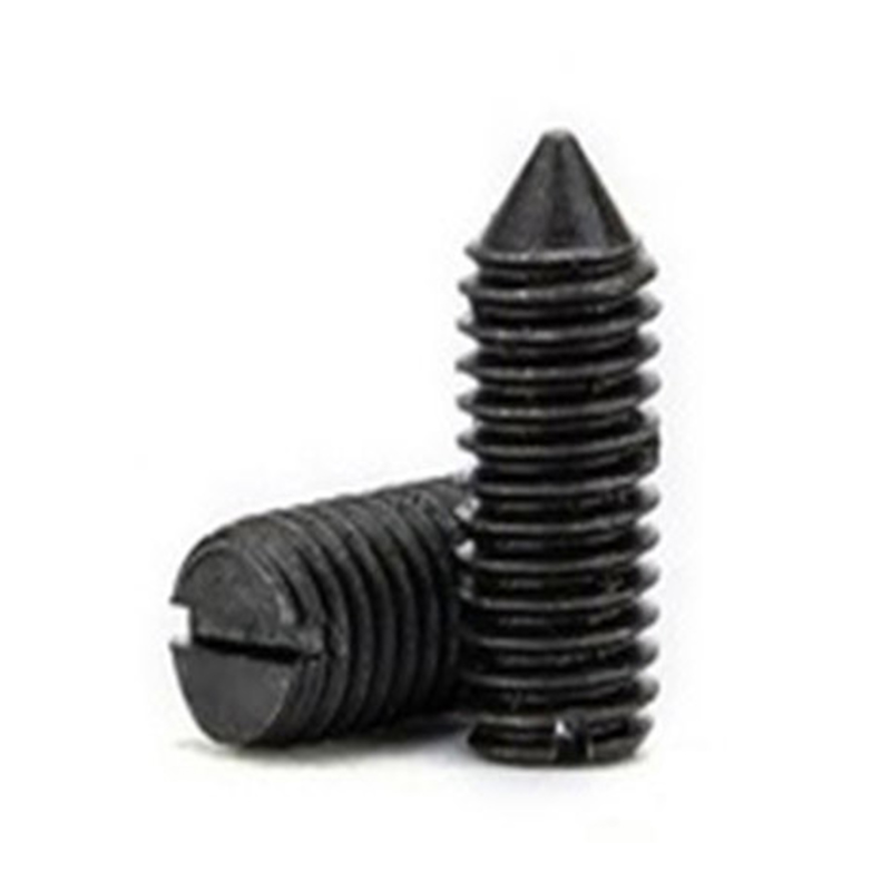 Tornillo de fijación de punta cónica ranurada negra M6 8.8 Din553 de acero al carbono