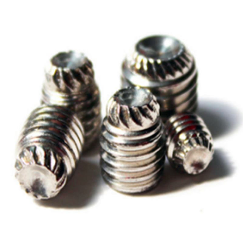 Tornillo de fijación con punta de copa moleteada de acero inoxidable DIN916K m3