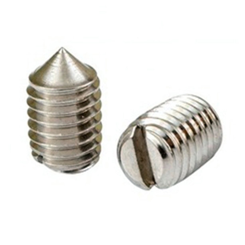 Tornillo de fijación moleteado de acero inoxidable DIN 916K con punta de copa