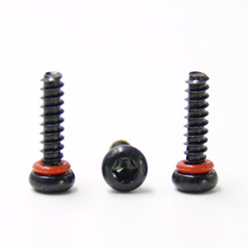 Rosca autorroscante de cabeza redonda m5 de óxido negro o tornillo anular