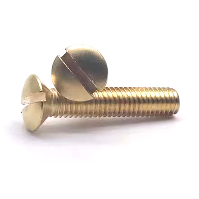 Tornillo para muebles de cabeza ovalada de rosca completa m6 de latón macizo 
