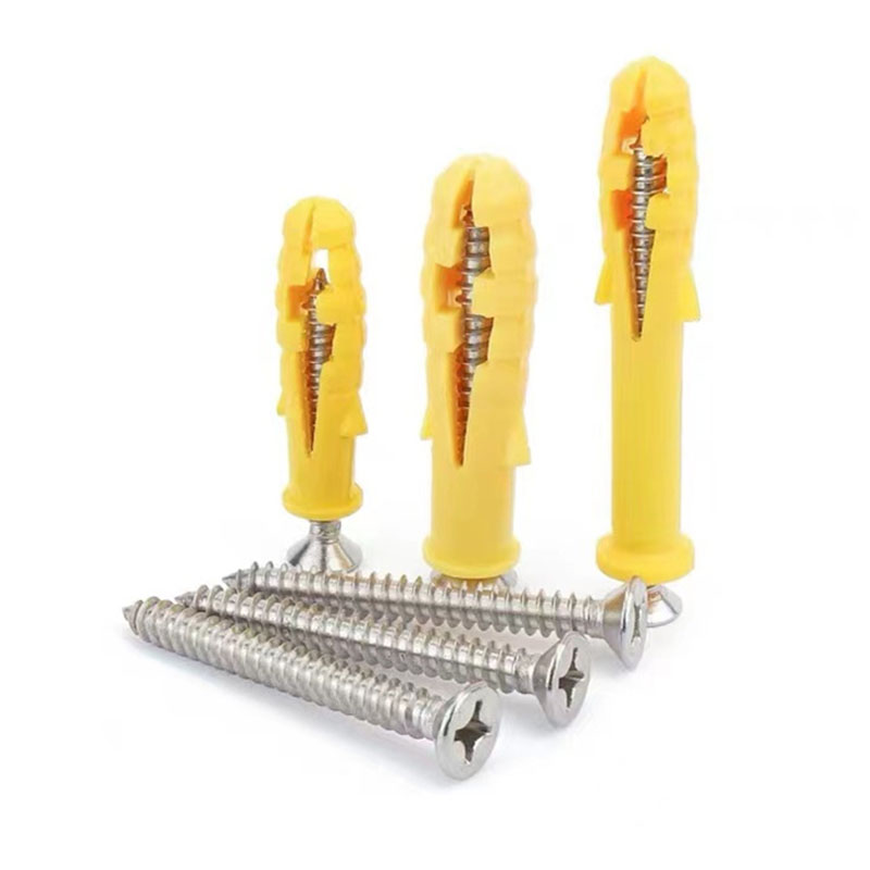 Tornillo de expansión de cabeza plana de acero inoxidable plástico nailon M6 