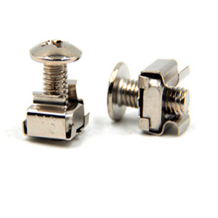 Tornillo M6 pulido y tuerca de jaula para estante de gabinete de red de 19 pulgadas